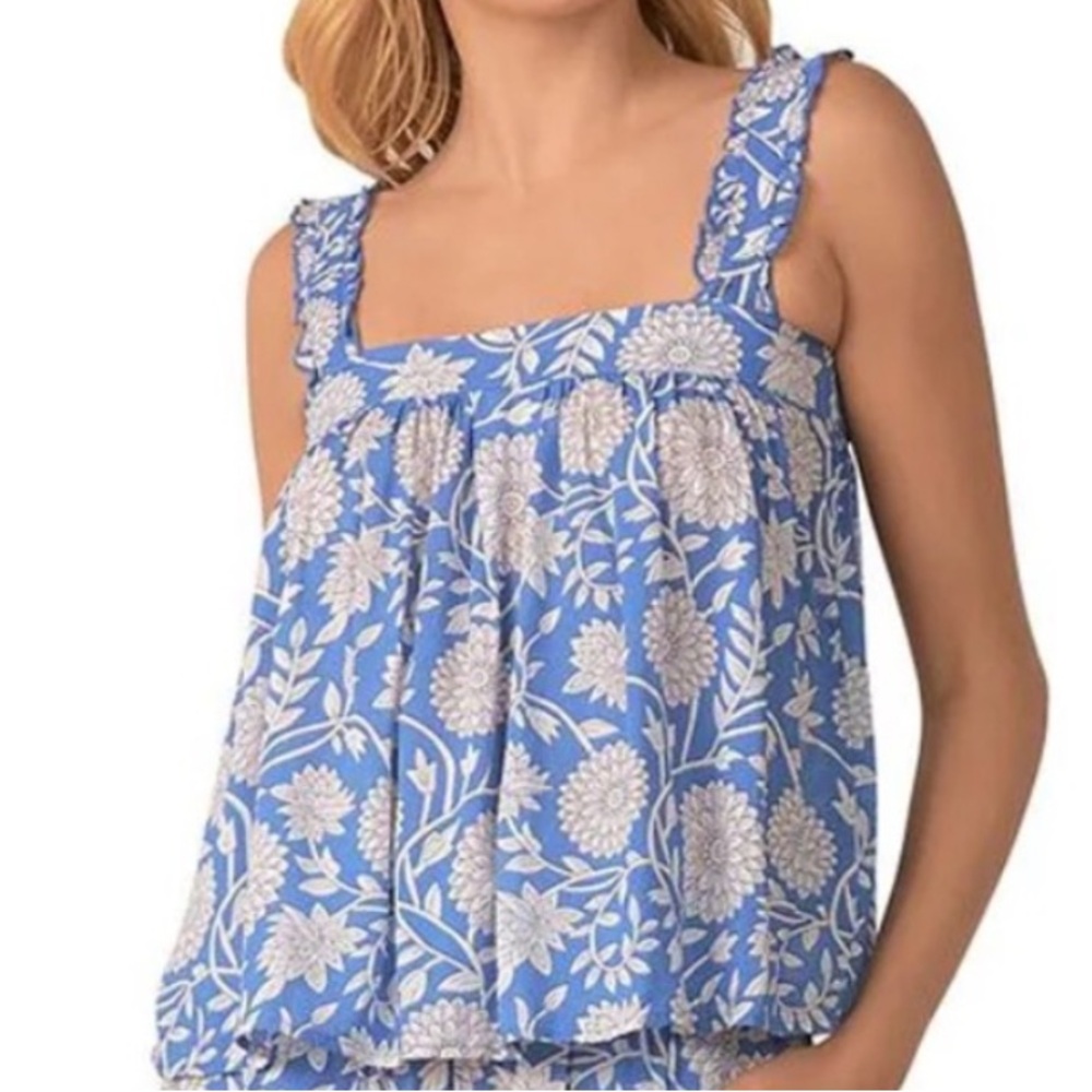 🩷4 for $35 🩷 Elan Blue Floral Printed Tank Top